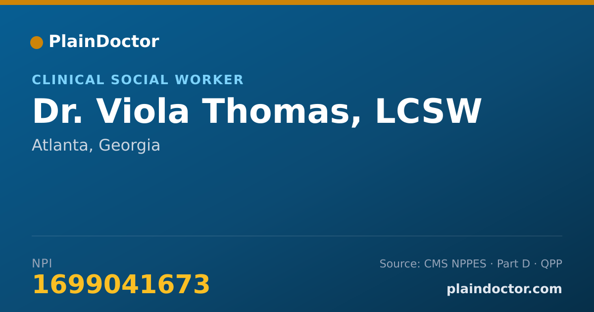 Shareable card for Viola Thomas, LCSW - Clinical Social Worker, Atlanta, GA