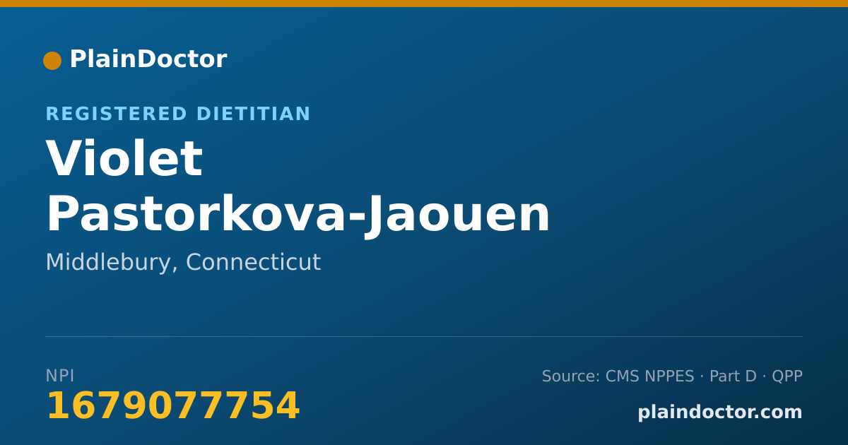 Shareable card for Violet Pastorkova-Jaouen - Registered Dietitian, Middlebury, CT
