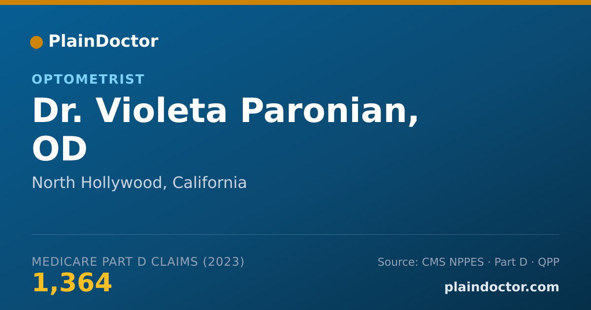 Shareable card for Violeta Paronian, OD - Optometrist, North Hollywood, CA