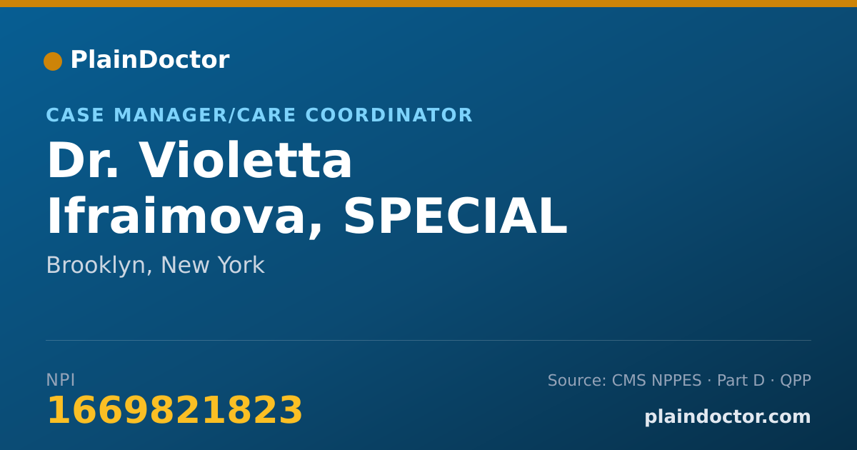 Shareable card for Violetta Ifraimova, SPECIAL EDUCATOR - Case Manager/Care Coordinator, Brooklyn, NY