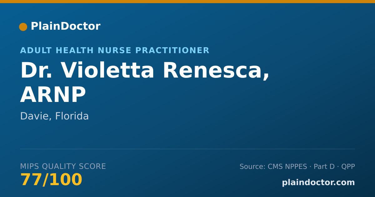 Shareable card for Violetta Renesca, ARNP - Adult Health Nurse Practitioner, Davie, FL