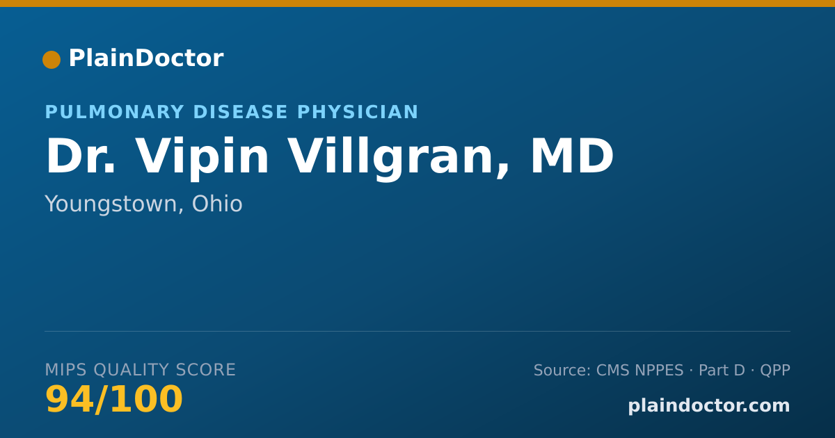 Shareable card for Vipin Villgran, MD - Pulmonary Disease Physician, Youngstown, OH