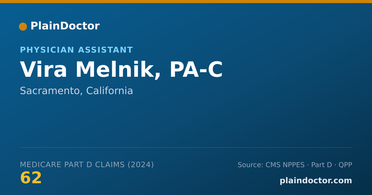 Shareable card for Vira Melnik, PA-C - Physician Assistant, Sacramento, CA