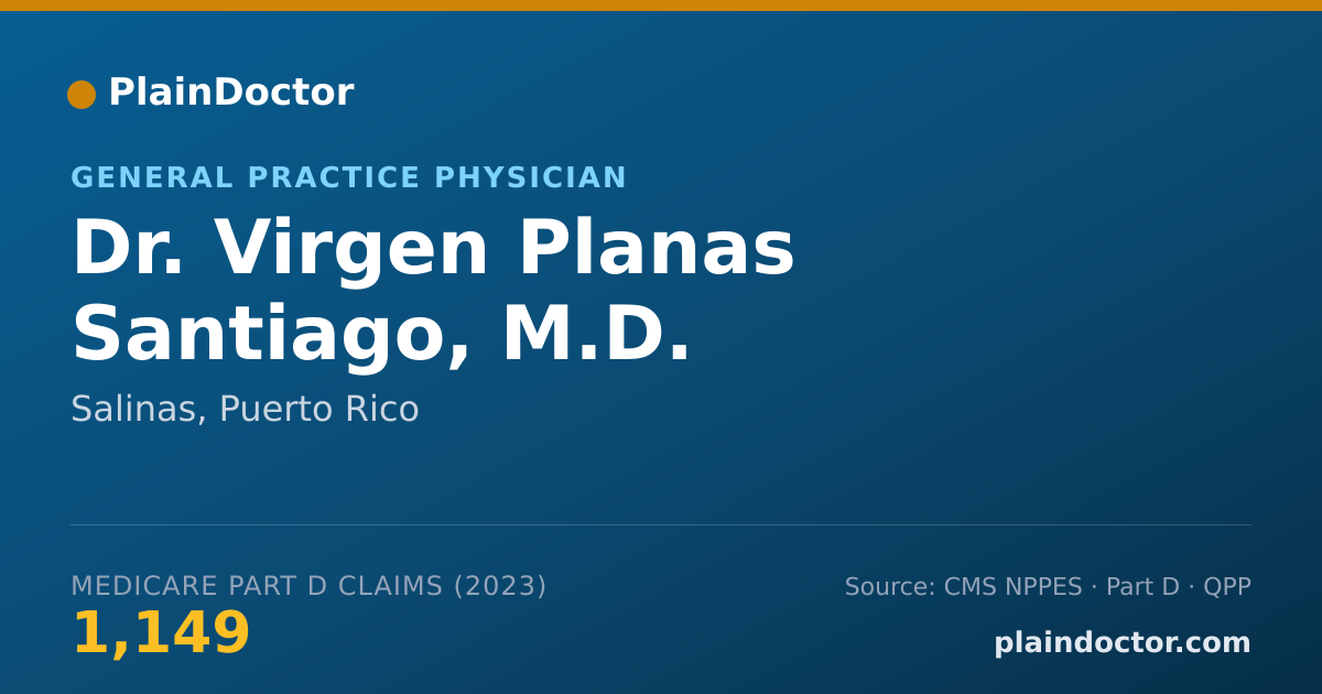 Shareable card for Virgen Planas Santiago, M.D. - General Practice Physician, Salinas, PR