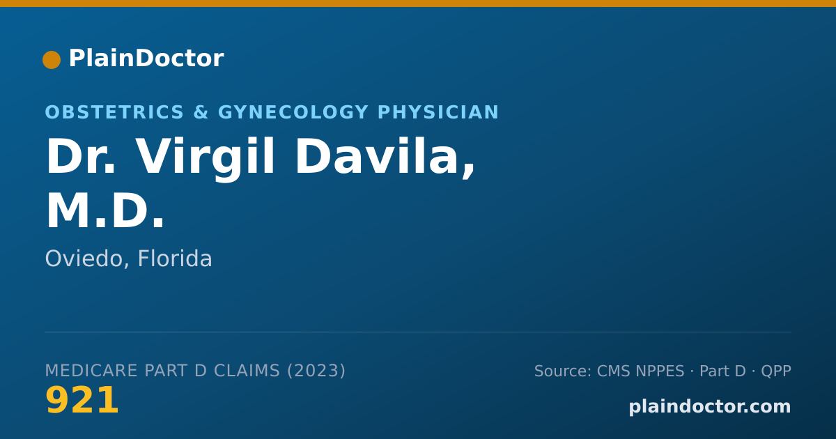 Shareable card for Virgil Davila, M.D. - Obstetrics & Gynecology Physician, Oviedo, FL