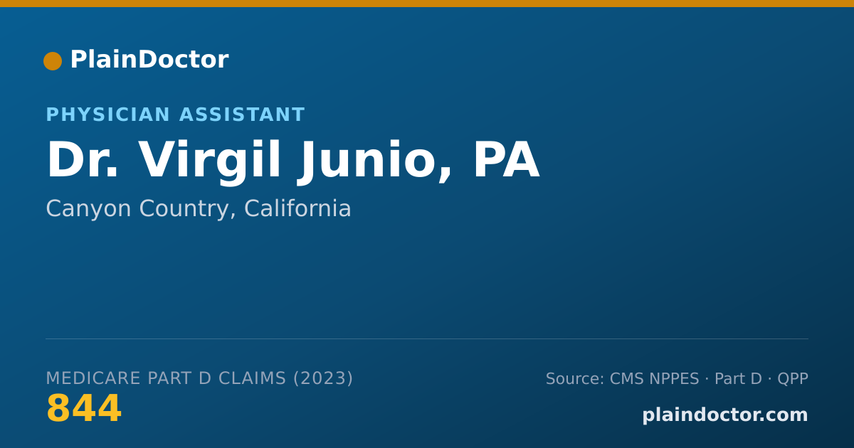 Shareable card for Virgil Junio, PA - Physician Assistant, Canyon Country, CA
