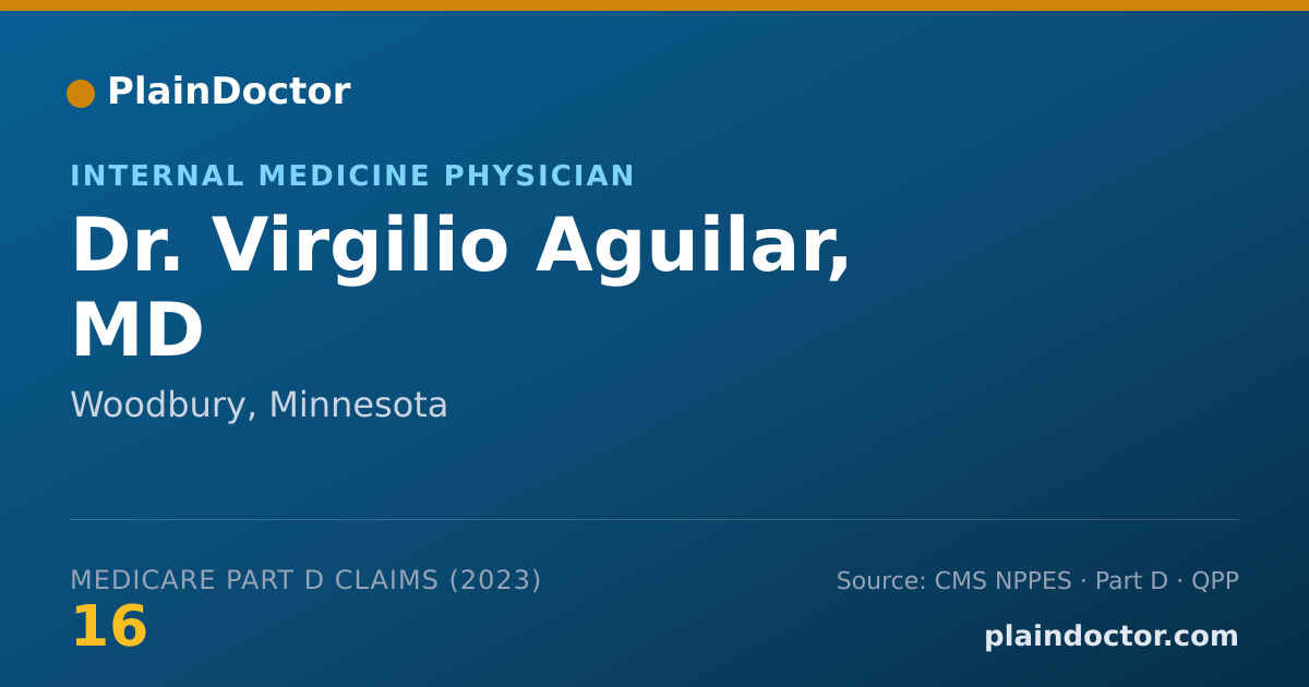 Shareable card for Virgilio Aguilar, MD - Internal Medicine Physician, Woodbury, MN