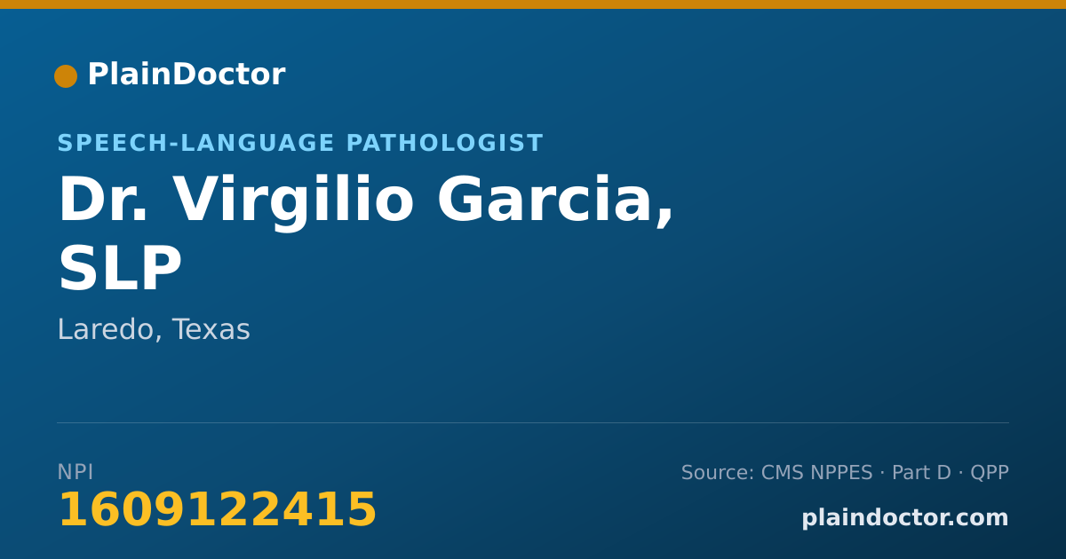 Shareable card for Virgilio Garcia, SLP - Speech-Language Pathologist, Laredo, TX