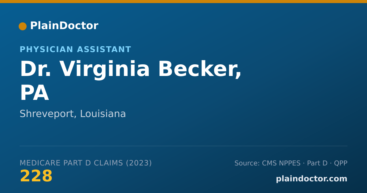 Shareable card for Virginia Becker, PA - Physician Assistant, Shreveport, LA