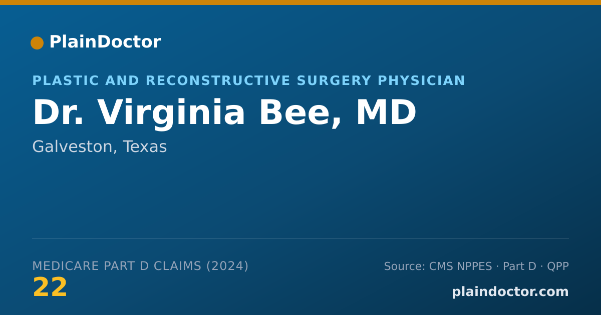 Shareable card for Virginia Bee, MD - Plastic and Reconstructive Surgery Physician, Galveston, TX