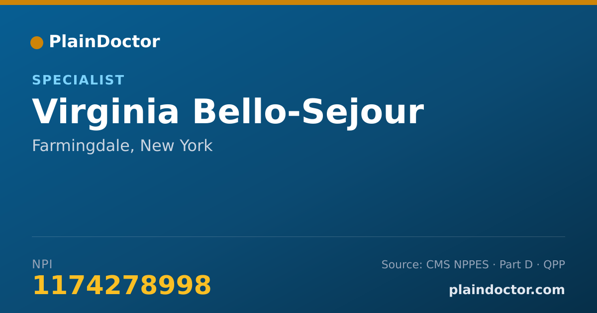 Shareable card for Virginia Bello-Sejour - Specialist, Farmingdale, NY