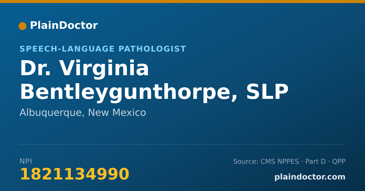 Shareable card for Virginia Bentleygunthorpe, SLP - Speech-Language Pathologist, Albuquerque, NM