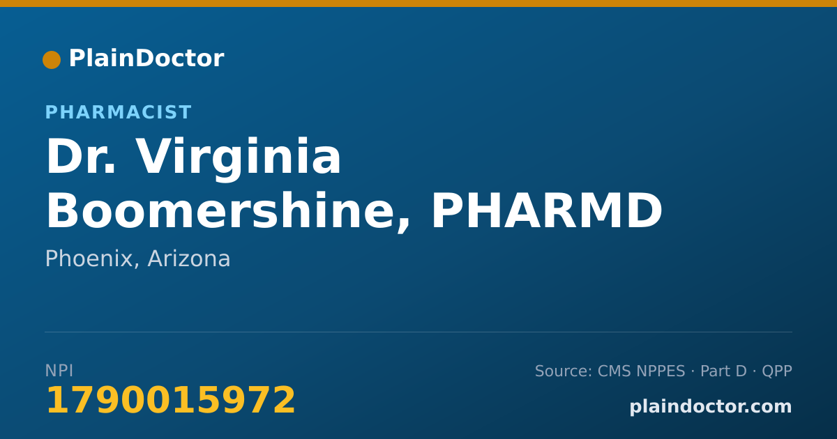 Shareable card for Virginia Boomershine, PHARMD - Pharmacist, Phoenix, AZ