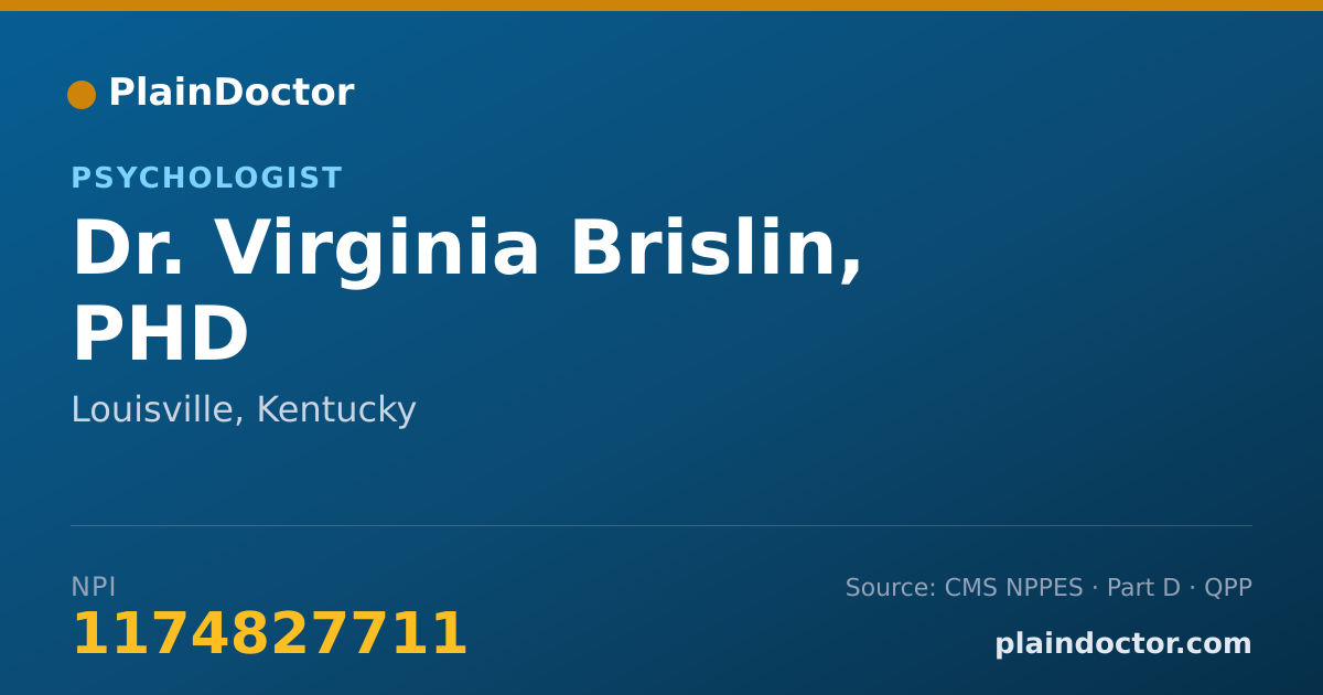 Shareable card for Virginia Brislin, PHD - Psychologist, Louisville, KY