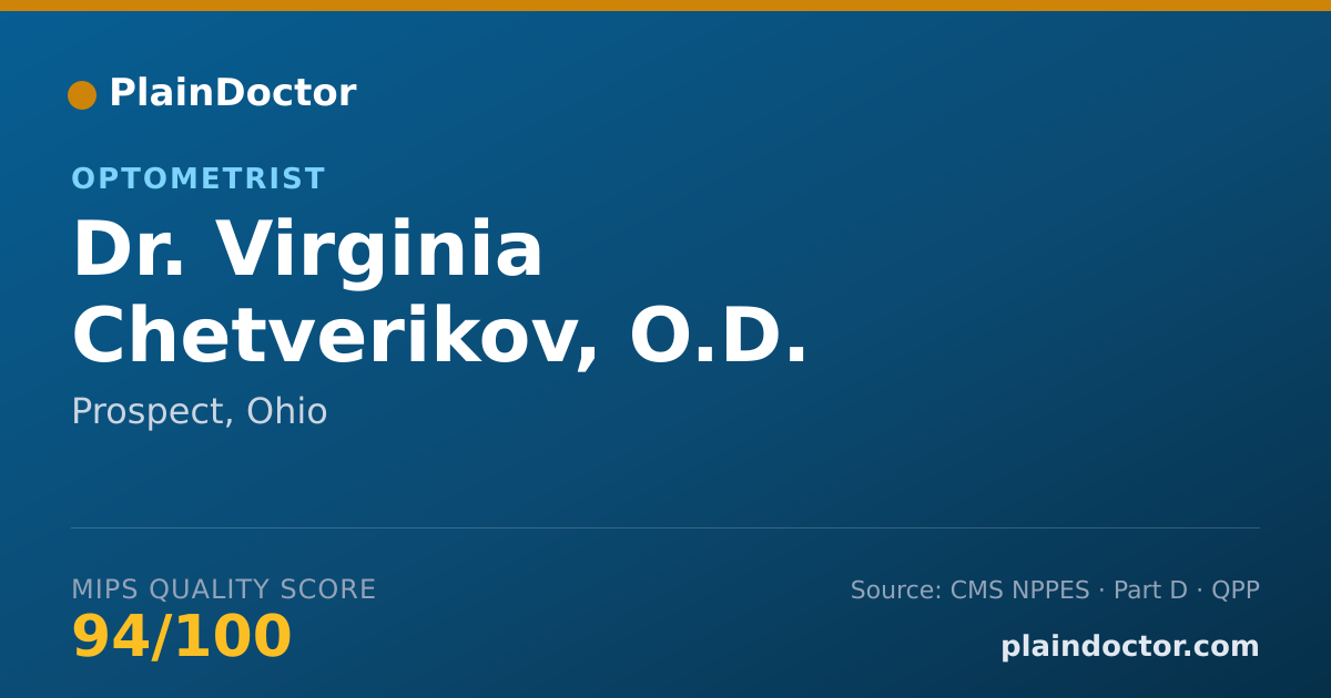 Shareable card for Virginia Chetverikov, O.D. - Optometrist, Prospect, OH