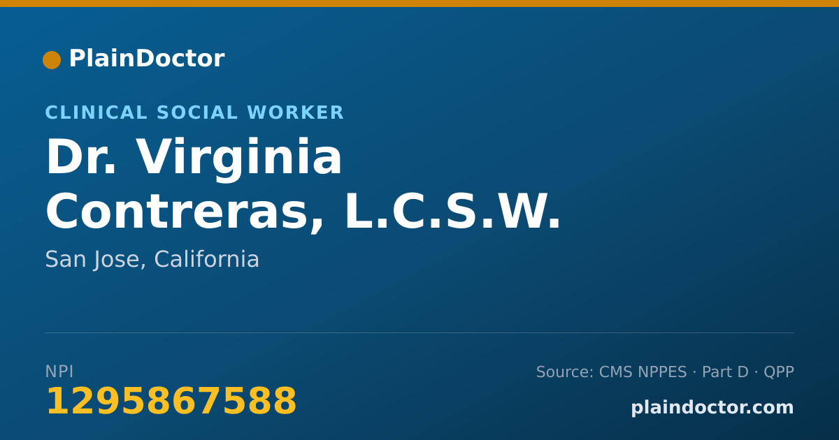 Shareable card for Virginia Contreras, L.C.S.W. - Clinical Social Worker, San Jose, CA
