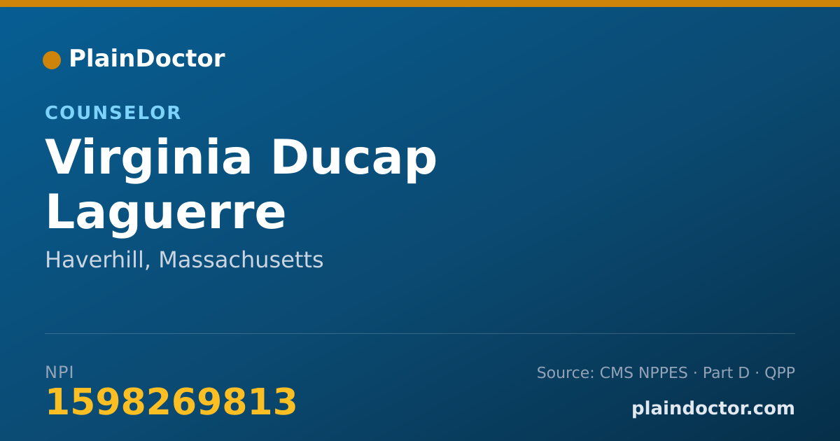 Shareable card for Virginia Ducap Laguerre - Counselor, Haverhill, MA
