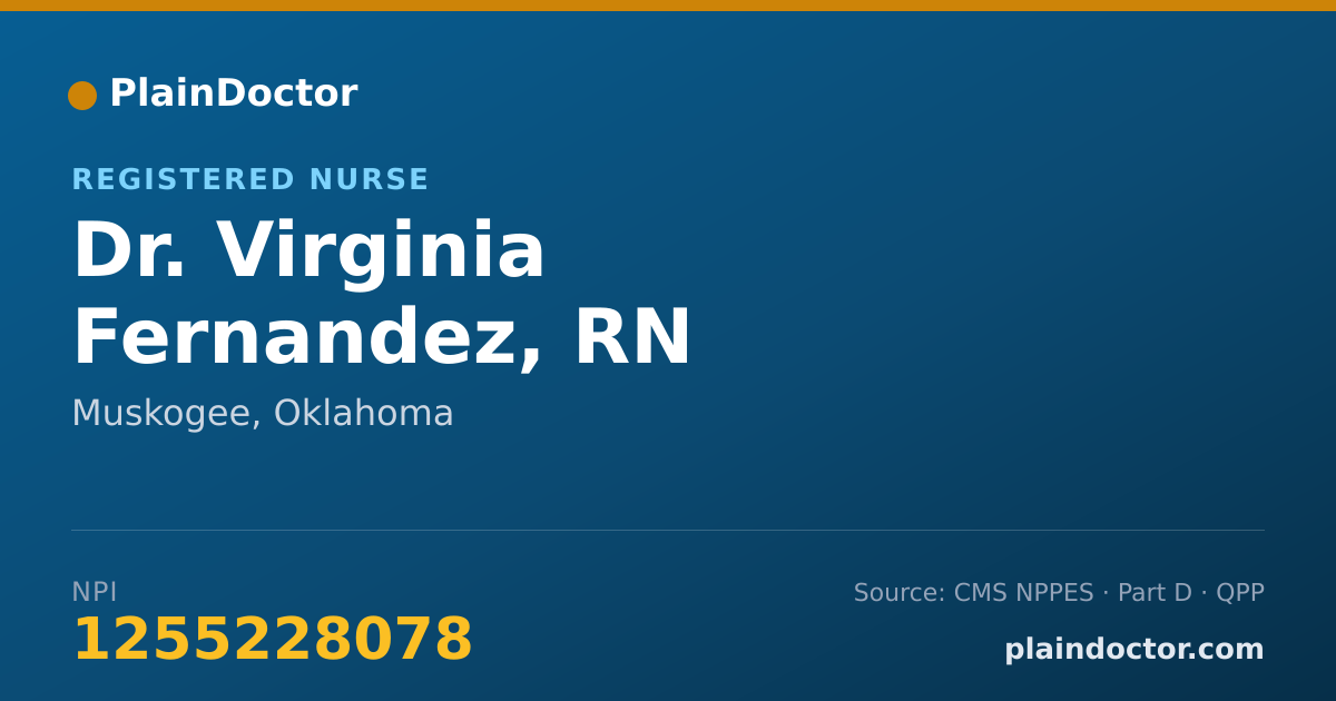 Shareable card for Virginia Fernandez, RN - Registered Nurse, Muskogee, OK