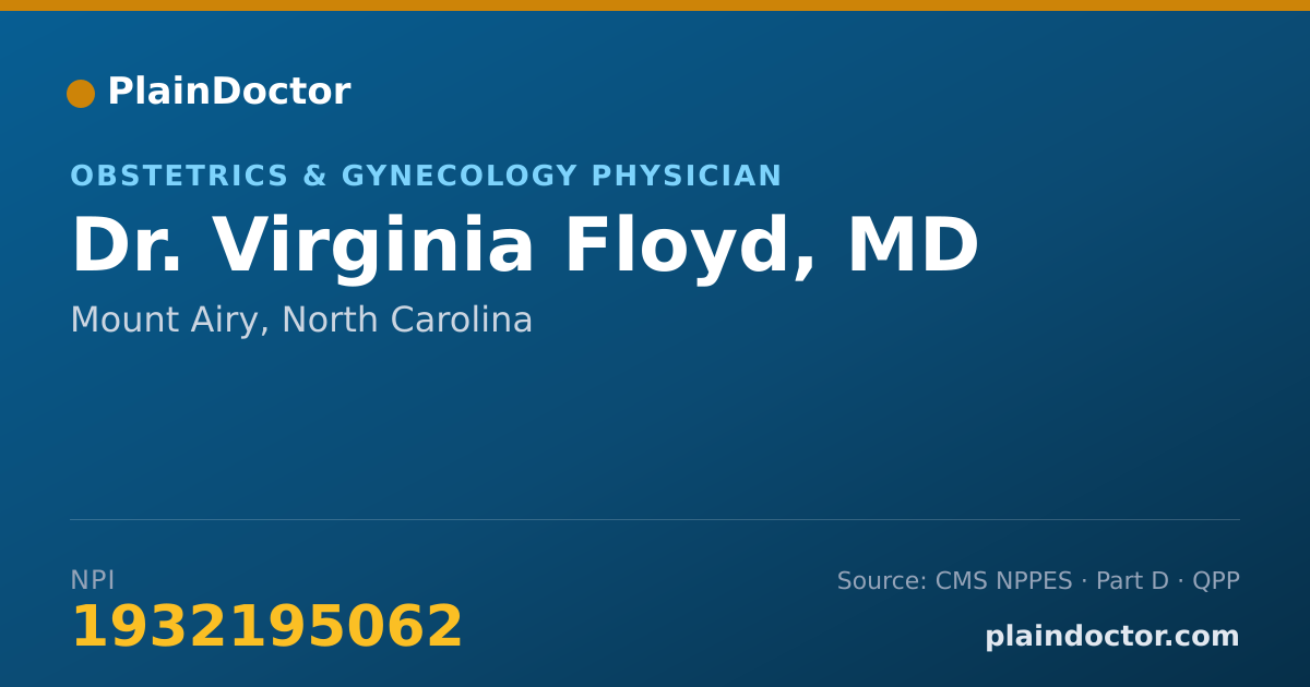 Shareable card for Virginia Floyd, MD - Obstetrics & Gynecology Physician, Mount Airy, NC