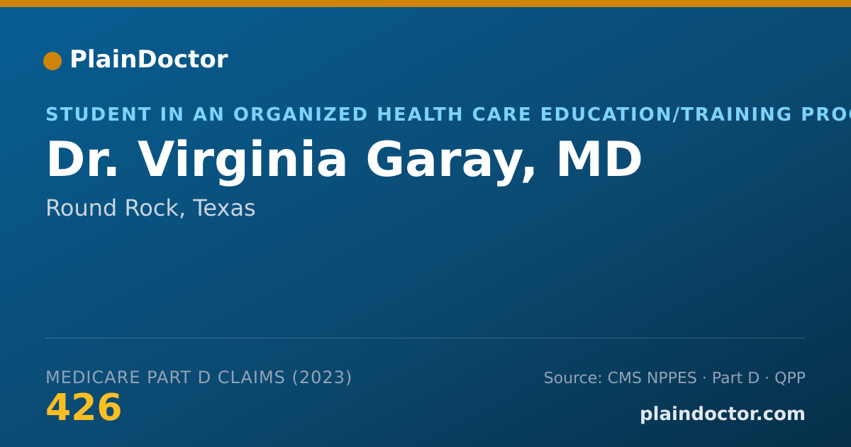 Shareable card for Virginia Garay, MD - Student in an Organized Health Care Education/Training Program, Round Rock, TX