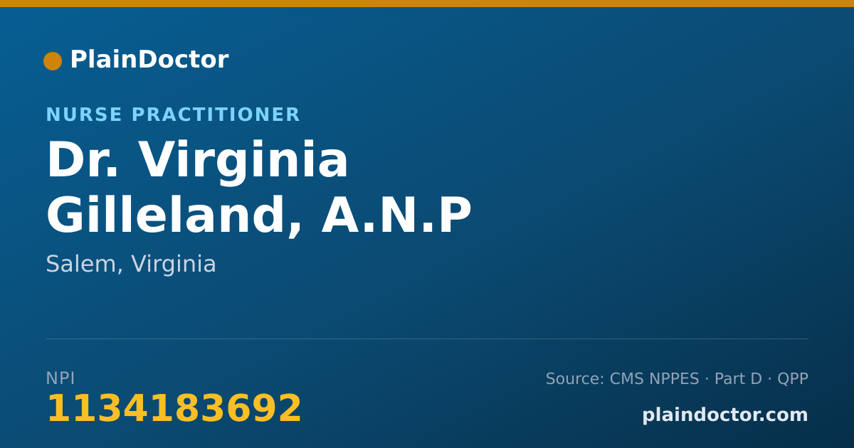 Shareable card for Virginia Gilleland, A.N.P - Nurse Practitioner, Salem, VA