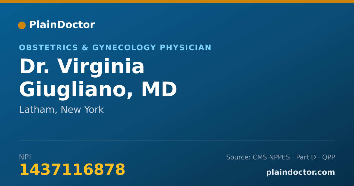 Shareable card for Virginia Giugliano, MD - Obstetrics & Gynecology Physician, Latham, NY