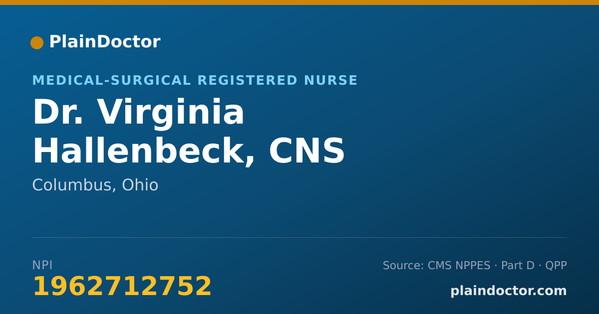Shareable card for Virginia Hallenbeck, CNS - Medical-Surgical Registered Nurse, Columbus, OH