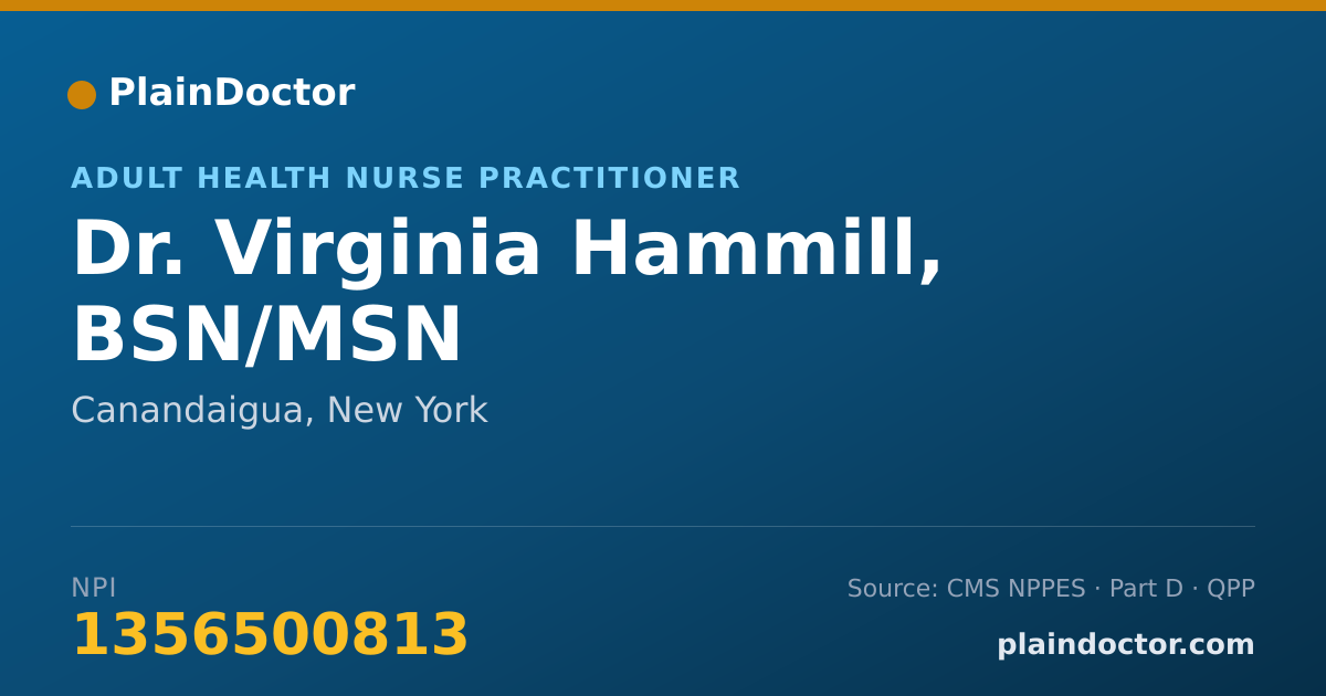 Shareable card for Virginia Hammill, BSN/MSN - Adult Health Nurse Practitioner, Canandaigua, NY