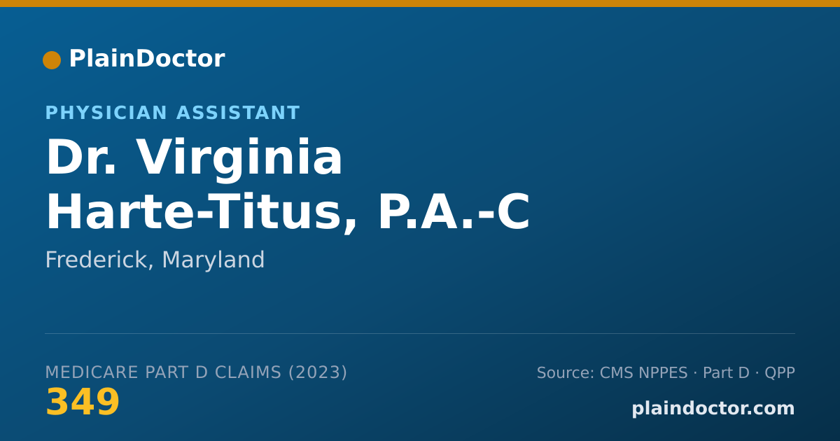 Shareable card for Virginia Harte-Titus, P.A.-C - Physician Assistant, Frederick, MD