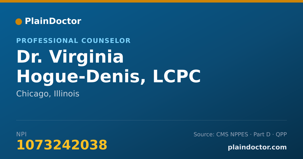 Shareable card for Virginia Hogue-Denis, LCPC - Professional Counselor, Chicago, IL
