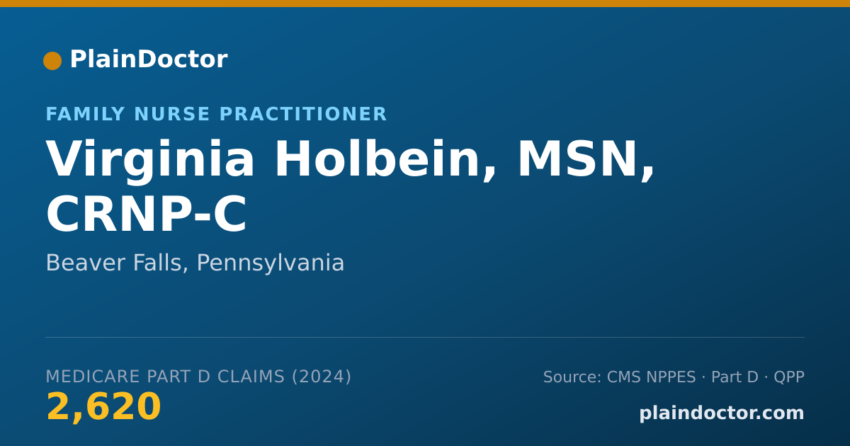 Shareable card for Virginia Holbein, MSN, CRNP-C - Registered Nurse, Beaver Falls, PA