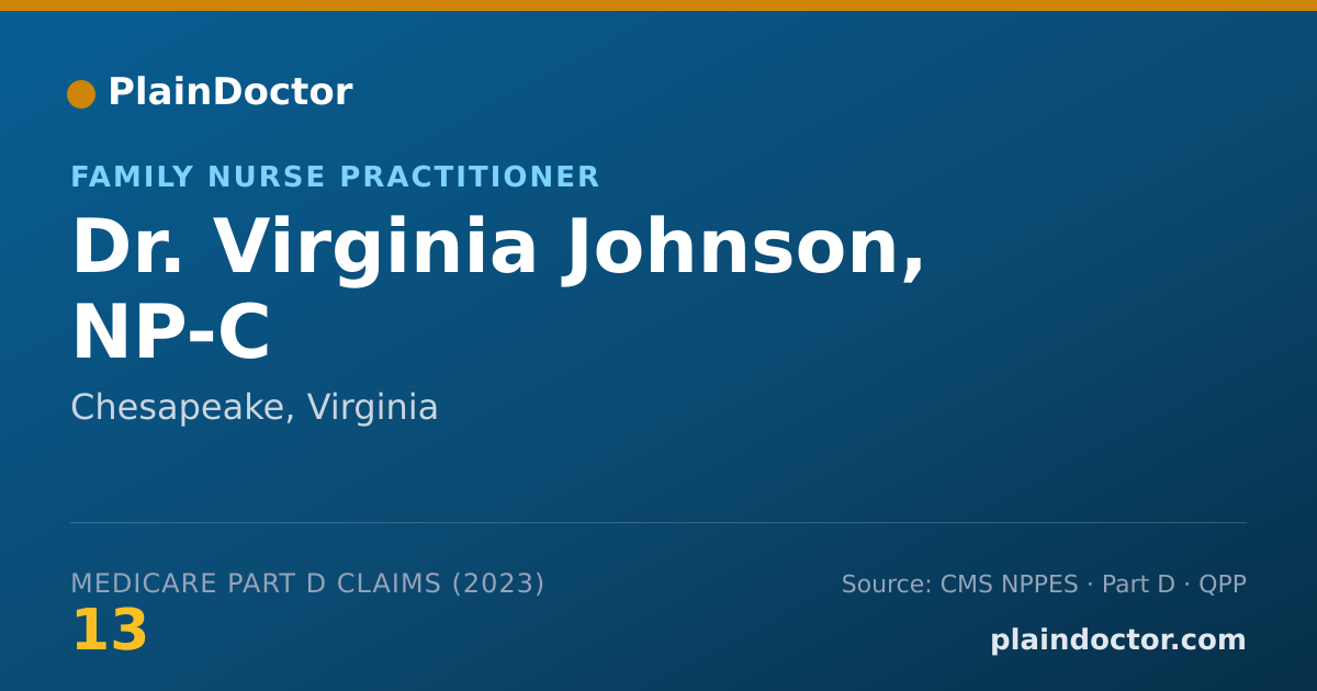 Shareable card for Virginia Johnson, NP-C - Family Nurse Practitioner, Chesapeake, VA