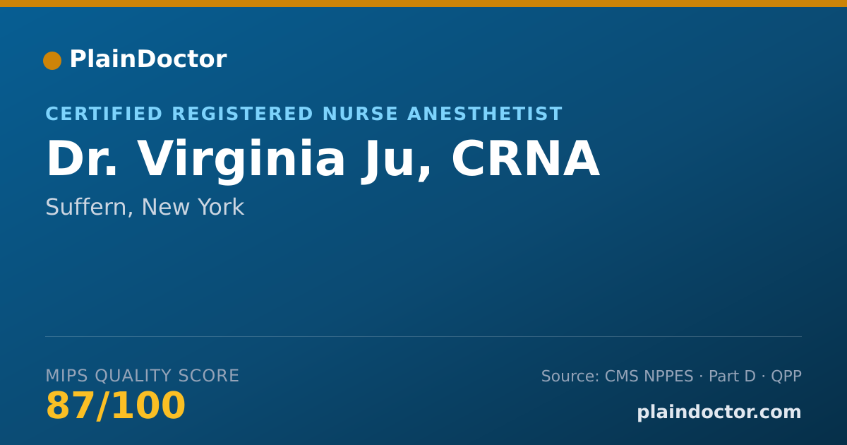 Shareable card for Virginia Ju, CRNA - Certified Registered Nurse Anesthetist, Suffern, NY