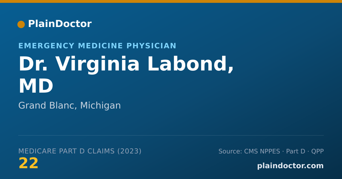 Shareable card for Virginia Labond, MD - Emergency Medicine Physician, Grand Blanc, MI