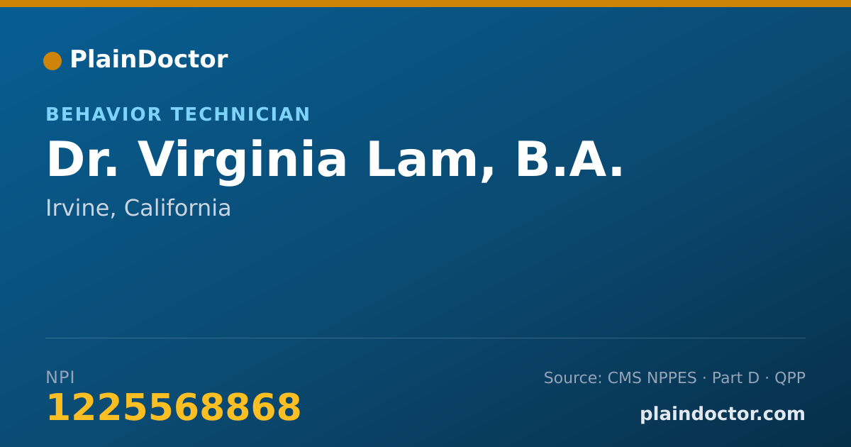 Shareable card for Virginia Lam, B.A. - Behavior Technician, Irvine, CA