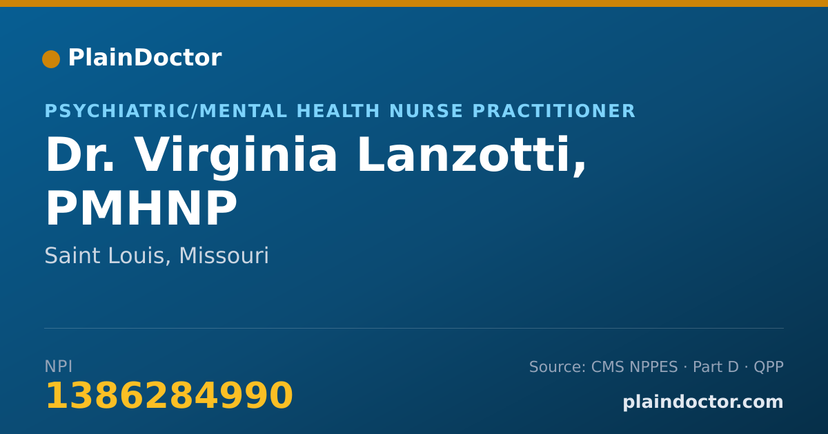 Shareable card for Virginia Lanzotti, PMHNP - Psychiatric/Mental Health Nurse Practitioner, Saint Louis, MO