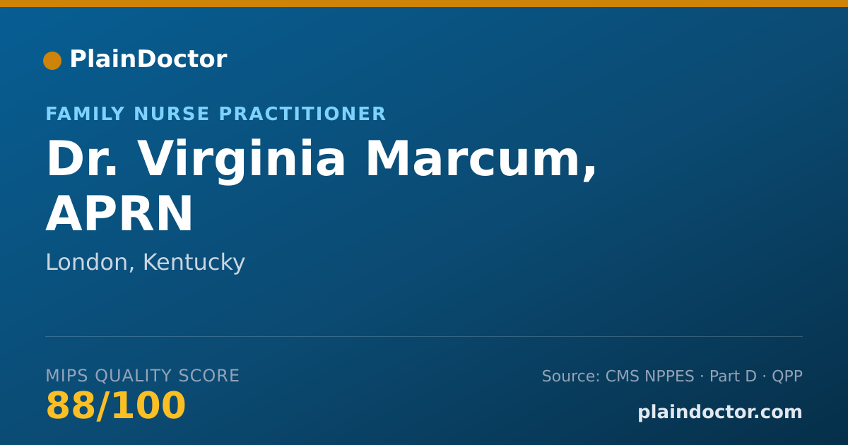 Shareable card for Virginia Marcum, APRN - Family Nurse Practitioner, London, KY