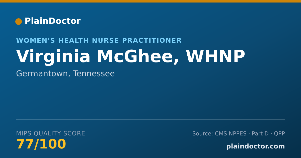 Shareable card for Virginia McGhee, WHNP - Women's Health Nurse Practitioner, Germantown, TN