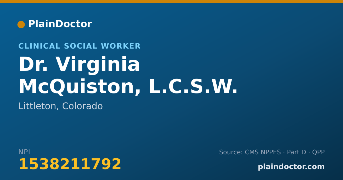 Shareable card for Virginia McQuiston, L.C.S.W. - Clinical Social Worker, Littleton, CO