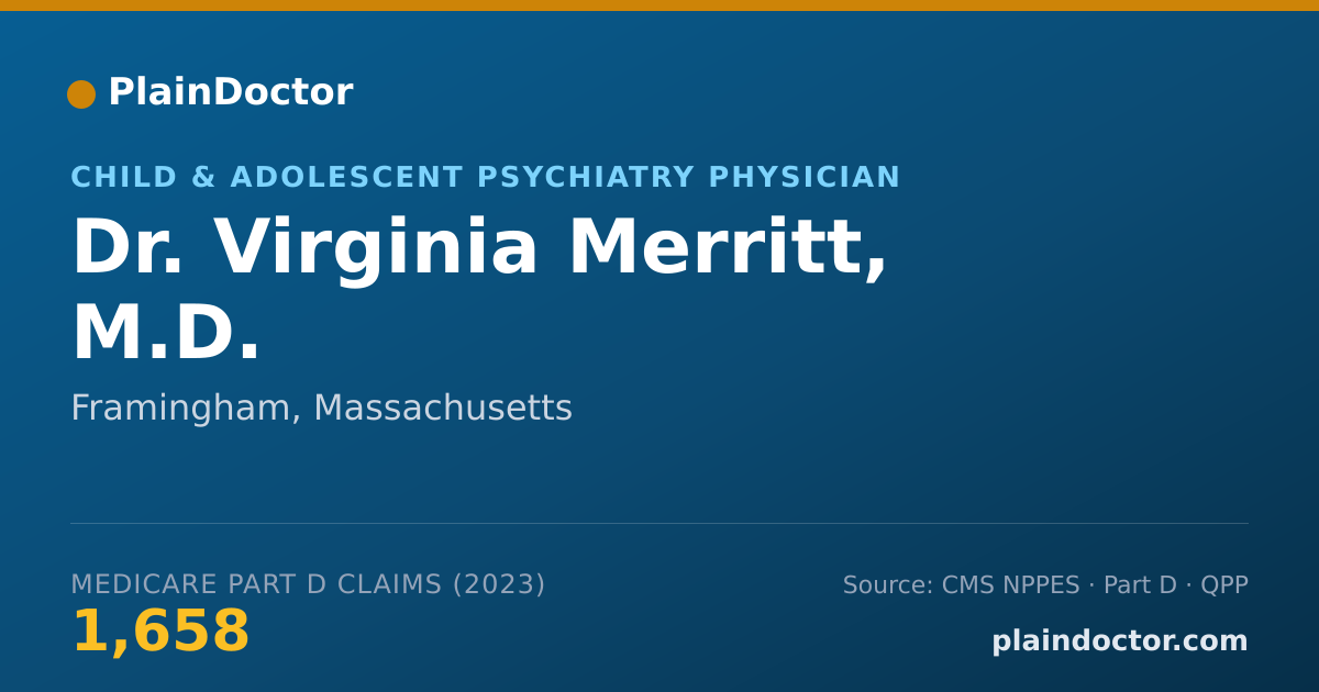 Shareable card for Virginia Merritt, M.D. - Child & Adolescent Psychiatry Physician, Framingham, MA