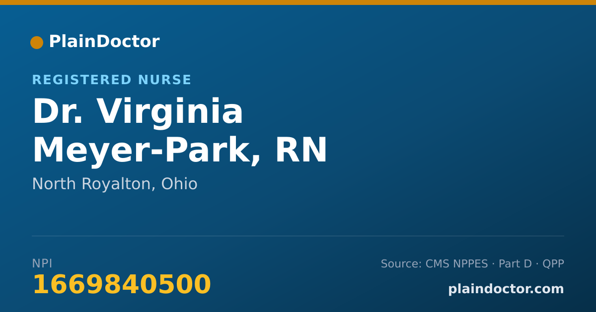 Shareable card for Virginia Meyer-Park, RN - Registered Nurse, North Royalton, OH