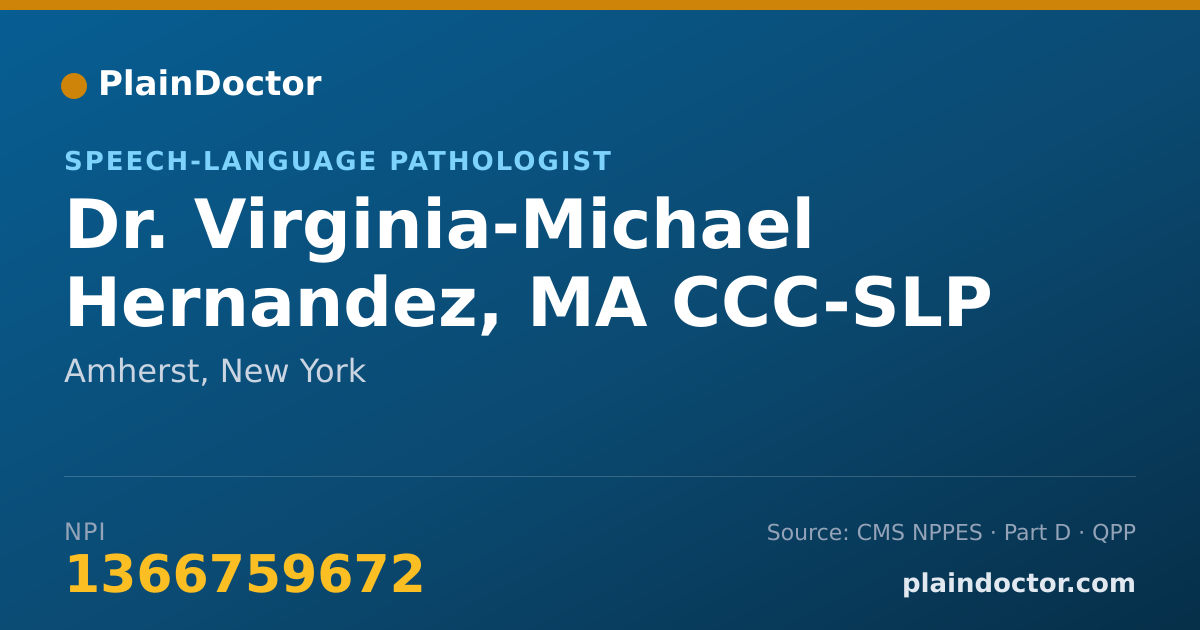 Shareable card for Virginia-Michael Hernandez, MA CCC-SLP - Speech-Language Pathologist, Amherst, NY