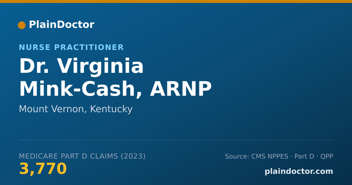 Shareable card for Virginia Mink-Cash, ARNP - Nurse Practitioner, Mount Vernon, KY