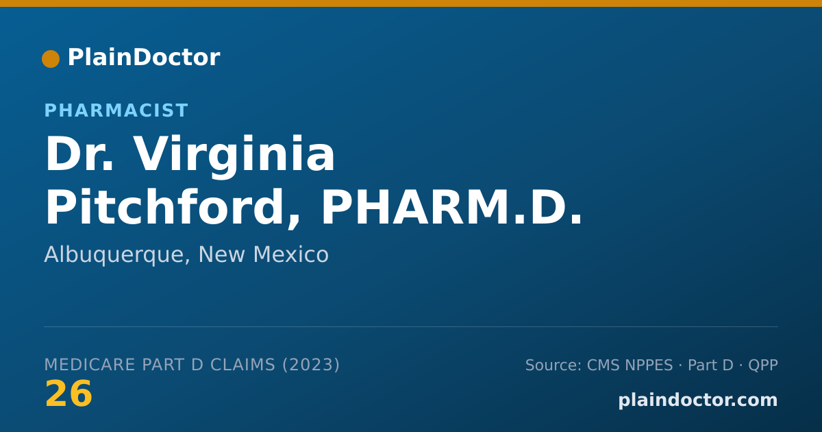 Shareable card for Virginia Pitchford, PHARM.D. - Pharmacist, Albuquerque, NM