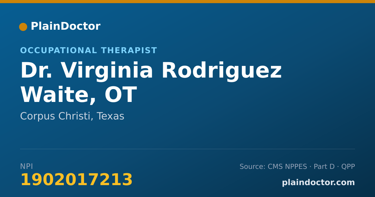 Shareable card for Virginia Rodriguez Waite, OT - Occupational Therapist, Corpus Christi, TX