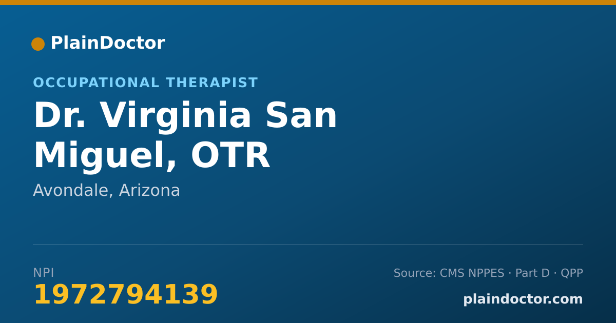 Shareable card for Virginia San Miguel, OTR - Occupational Therapist, Avondale, AZ