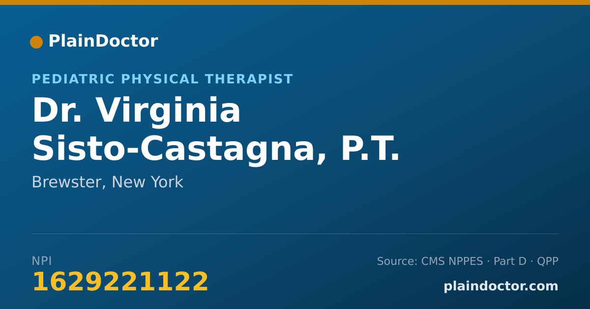 Shareable card for Virginia Sisto-Castagna, P.T. - Pediatric Physical Therapist, Brewster, NY