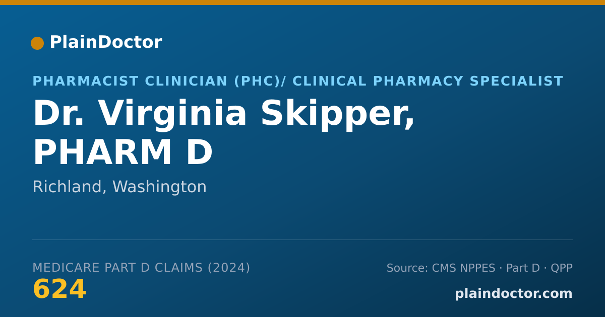 Shareable card for Virginia Skipper, PHARM D - Pharmacist Clinician (PhC)/ Clinical Pharmacy Specialist, Richland, WA