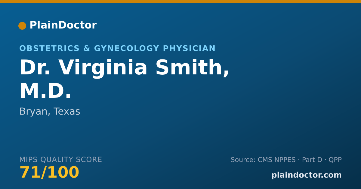 Shareable card for Virginia Smith, M.D. - Obstetrics & Gynecology Physician, Bryan, TX