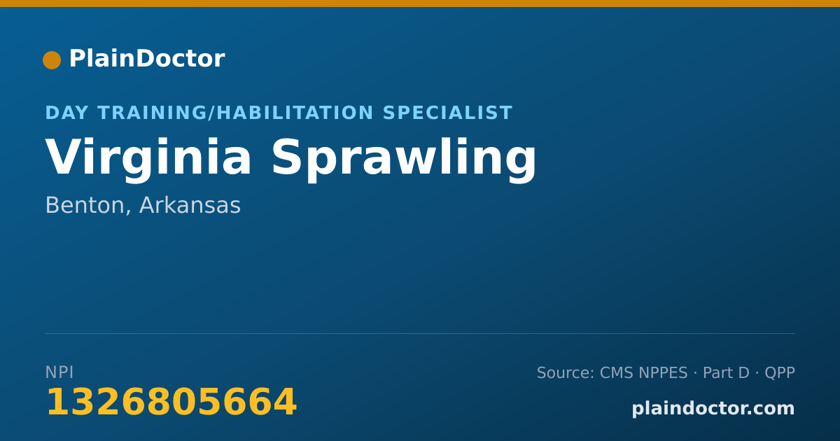 Shareable card for Virginia Sprawling - Day Training/Habilitation Specialist, Benton, AR
